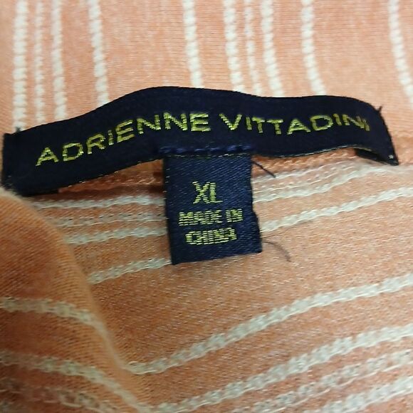 ⭐️5/$25 SALE Adrienne Vittadini Smock Topped, Drawstring Blouse, Melon/White XL - Picture 7 of 9